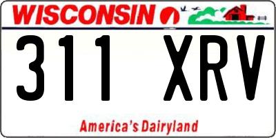 WI license plate 311XRV