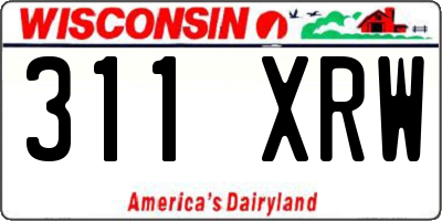 WI license plate 311XRW