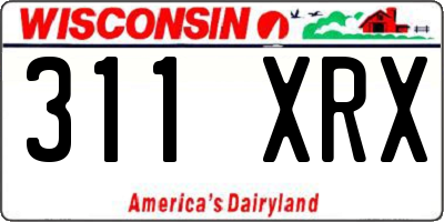 WI license plate 311XRX