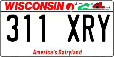 WI license plate 311XRY