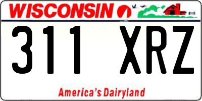 WI license plate 311XRZ