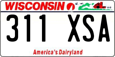 WI license plate 311XSA