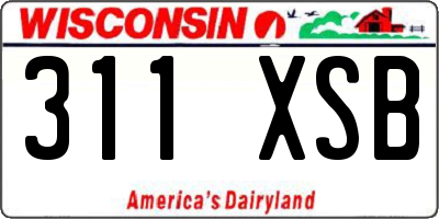 WI license plate 311XSB