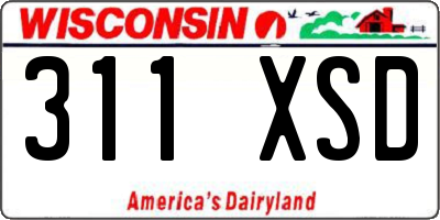 WI license plate 311XSD