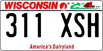 WI license plate 311XSH