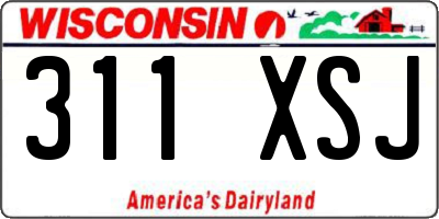 WI license plate 311XSJ