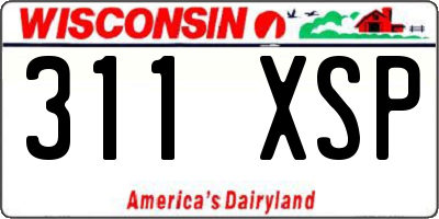 WI license plate 311XSP