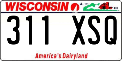 WI license plate 311XSQ