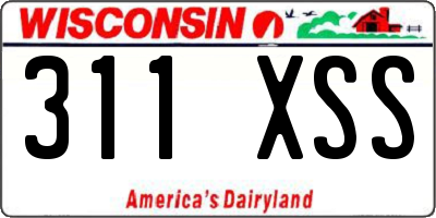 WI license plate 311XSS