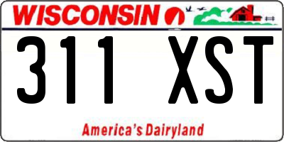 WI license plate 311XST