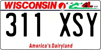 WI license plate 311XSY