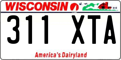 WI license plate 311XTA