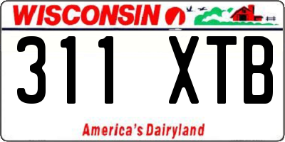 WI license plate 311XTB