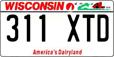 WI license plate 311XTD
