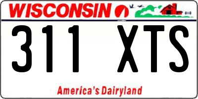 WI license plate 311XTS
