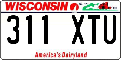 WI license plate 311XTU
