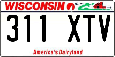 WI license plate 311XTV