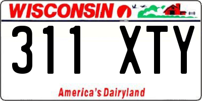 WI license plate 311XTY
