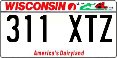 WI license plate 311XTZ