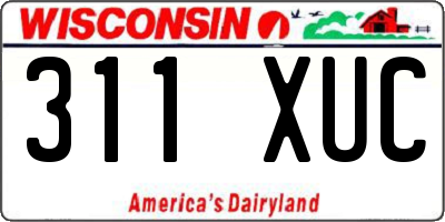 WI license plate 311XUC
