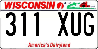 WI license plate 311XUG