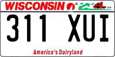 WI license plate 311XUI