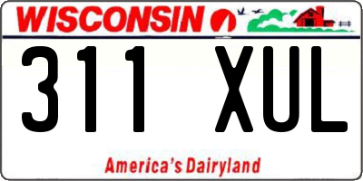 WI license plate 311XUL