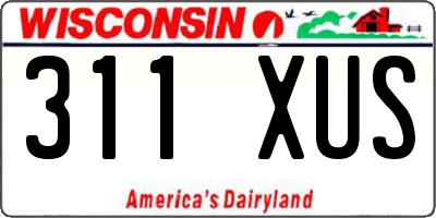 WI license plate 311XUS