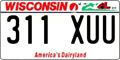 WI license plate 311XUU