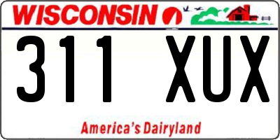 WI license plate 311XUX