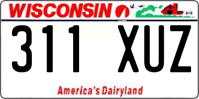 WI license plate 311XUZ