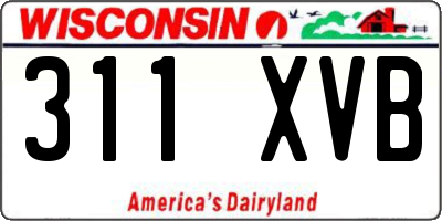 WI license plate 311XVB