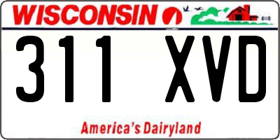WI license plate 311XVD