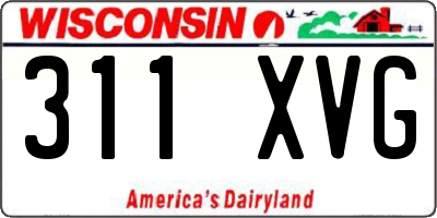 WI license plate 311XVG