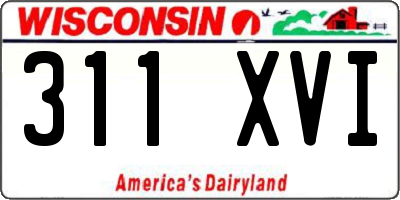 WI license plate 311XVI