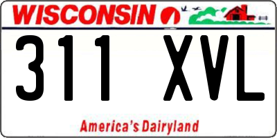 WI license plate 311XVL
