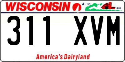 WI license plate 311XVM