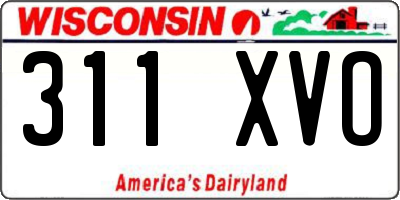 WI license plate 311XVO