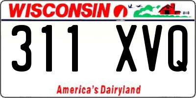 WI license plate 311XVQ