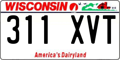 WI license plate 311XVT