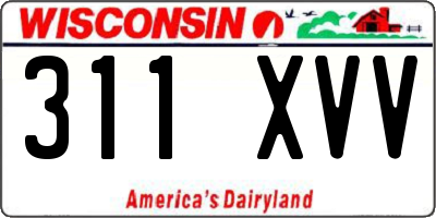 WI license plate 311XVV