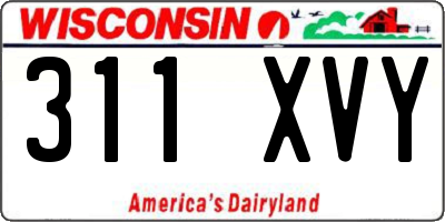WI license plate 311XVY