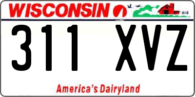 WI license plate 311XVZ