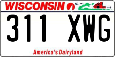 WI license plate 311XWG