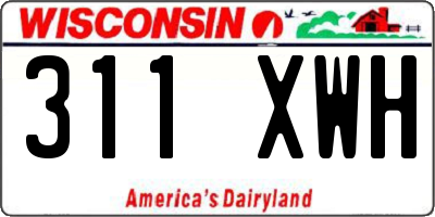 WI license plate 311XWH