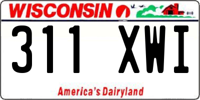 WI license plate 311XWI