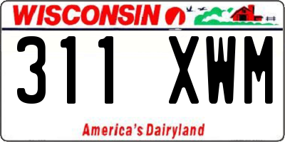 WI license plate 311XWM