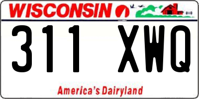 WI license plate 311XWQ