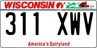 WI license plate 311XWV