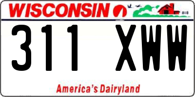 WI license plate 311XWW